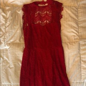 RED LACE FREE PEOPLE DRESS